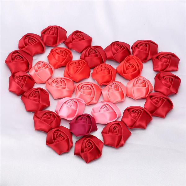

pieces/wholesale polyester ribbon rose bud handmade wedding decoration bouquet accessories wrist corsage diy material 3.5cm decorative flowe
