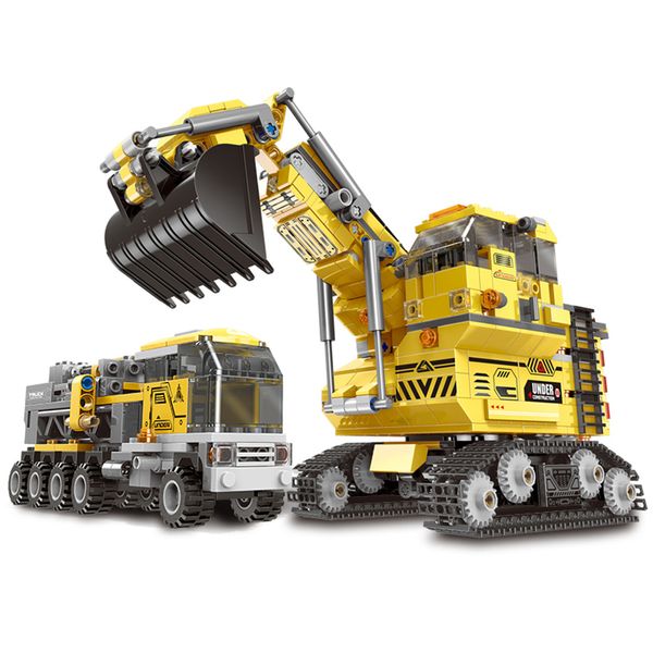 

893 PCS Engineering vehicle Building Blocks Excavator Trucks Original Big Size Car Bricks Children Toy For Boys Enlighten Brick