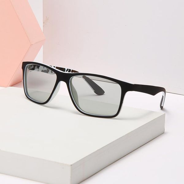 

sunglasses pochromic men rectangle polarized sun glasses chameleon anti-glare gafas de sol hombre drving eyewear uv400, White;black