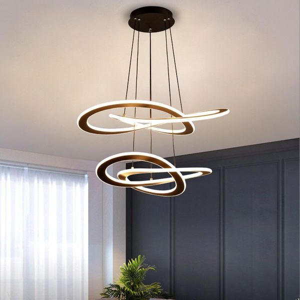 

double-sided luminous aluminum silicone led chandelier living room bedroom study dining lamp commercial office lights pendant lamps
