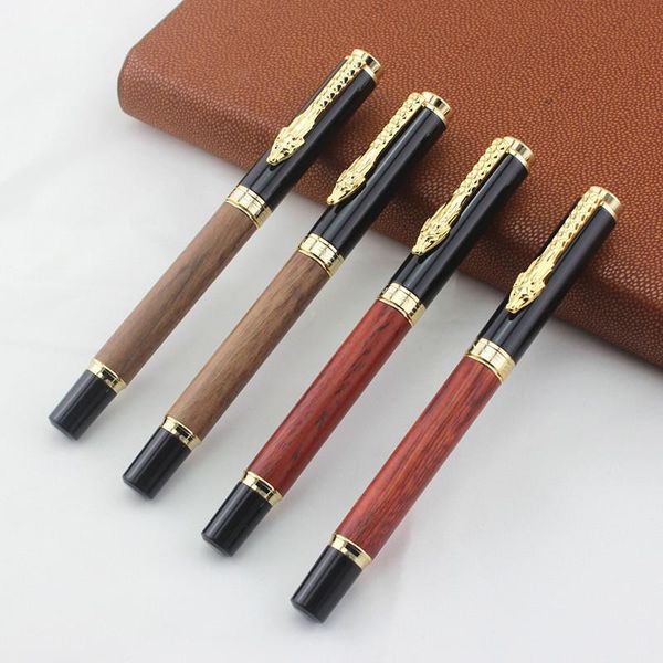 

fountain pens red wood pen wholesale jinhao noble gold dragon medium nib ink / steel metal gifts