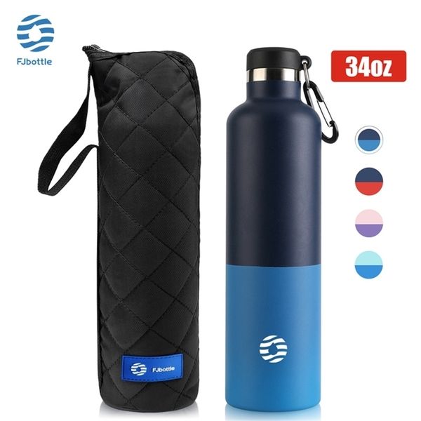 FJbottle Thermos, bottiglia sottovuoto in acciaio inossidabile 18/10, bottiglia d'acqua sportiva, per fitness e sport all'aria aperta, grande capacità, 1000 ml 211109