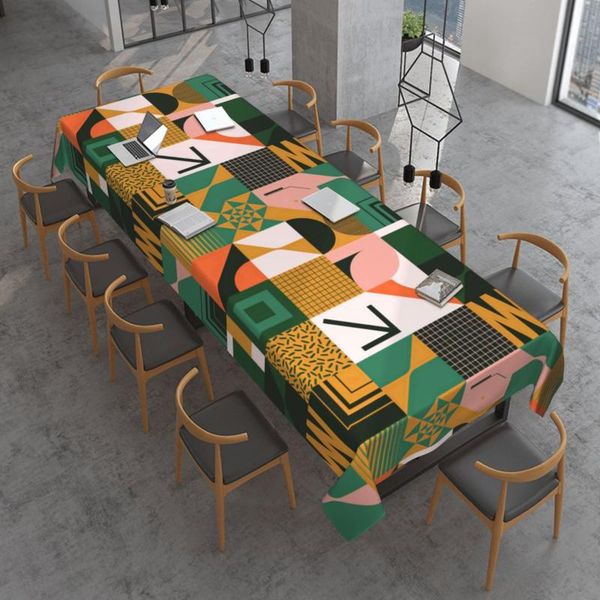 

table cloth mid century geometric abstract rectangular tablecloth 152cmx305cm decorative