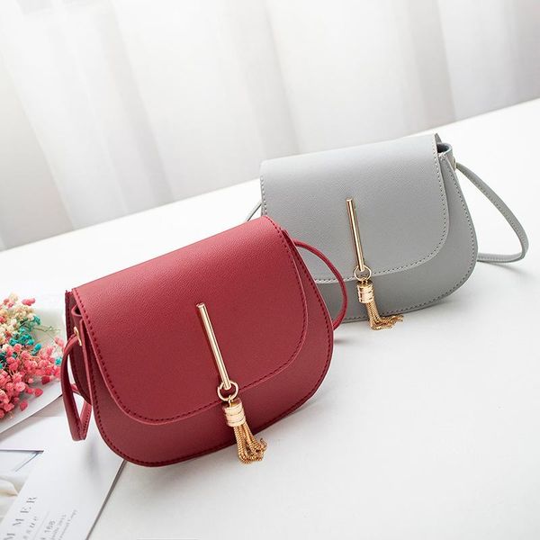 

evening bags fashion tassel women crossbody bag pu leather small flap messenger for ladies sling mobile phone wallet handbags bolsa