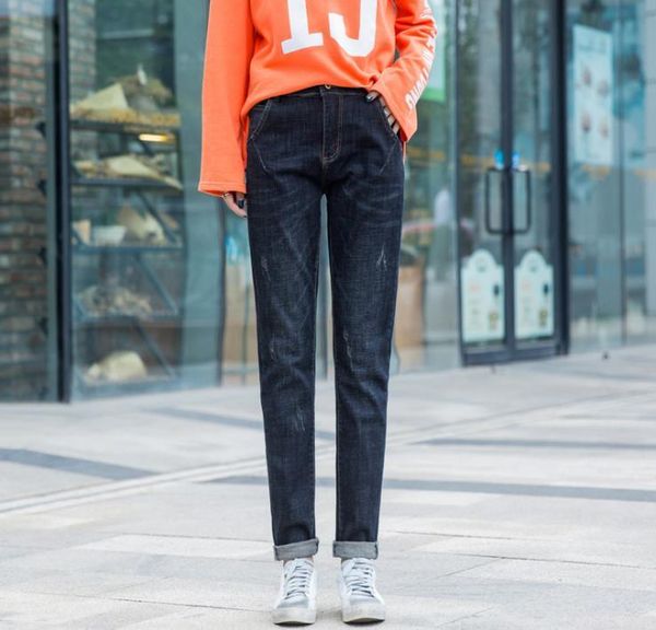 

jeans women's loose large size harem pants casual trousers autumn 2021, Blue