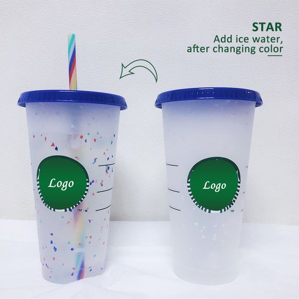 

reusable 5 pcs starbucks tumbler color changing starbuck mug original starbucks cups pp food grade 24oz(700ml) with straw