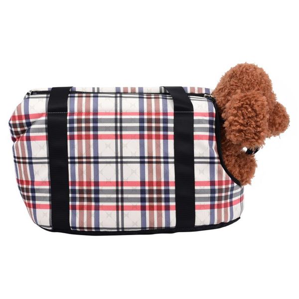 

dog car seat covers plaid pu pet backpack mesh breathable foldable handbag portable travel carrier bag with soft mat outdoor cat