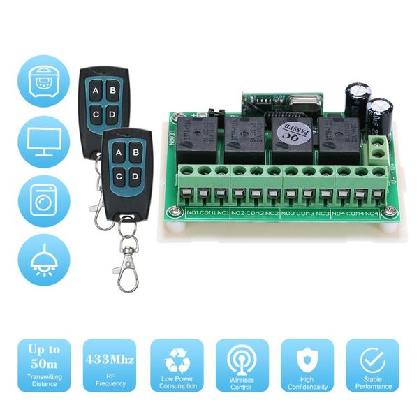 

wireless rf switch 433mhz long range remote control dc12v relay receiver module toggle smart home automation controlers