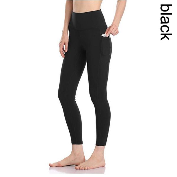 

camo printed high waist yoga pant with pockets workout ultra-stretch sweatpants woman fitness legging, Black