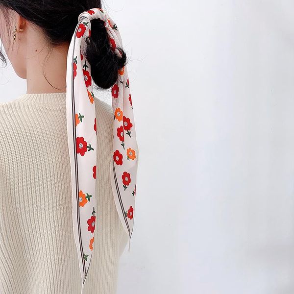 

scarves rose print scarf women silk bag skinny design wrist towel foulard neckerchief headband for ladies sj323, Blue;gray