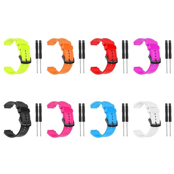 

watch bands 2021 replacement silicone wristband strap for garmin- forerunner 25 male large size gps with tools drop, Black;brown