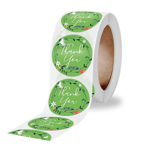 

500pcs thank you stickers handmade round seal labels for candy gift box packaging bag wedding thanks sticker lxac wrap