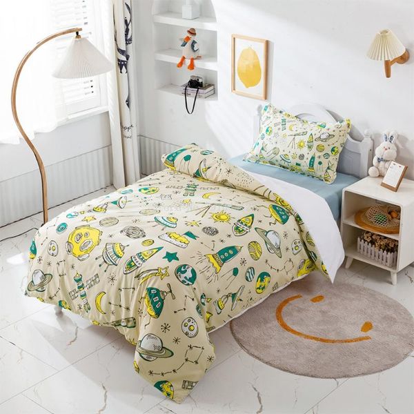 

bedding sets planet rocket earth satellite duvet cover set warm comfortable bed sheet bedroom stars moon sun boys comforter