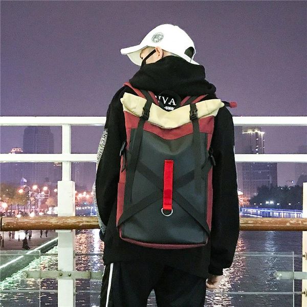 

backpack fashion men's oxford cloth waterproof large capacity travel bag trend college student computer