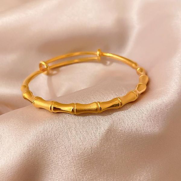 

bangle fashion women gold plated bamboo bracelet, Black