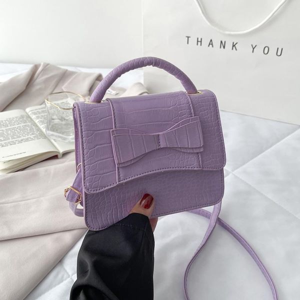 

style bow shoulder bag fashion flap crossbody bags for women crocodile pattern small handbags designer hand evening