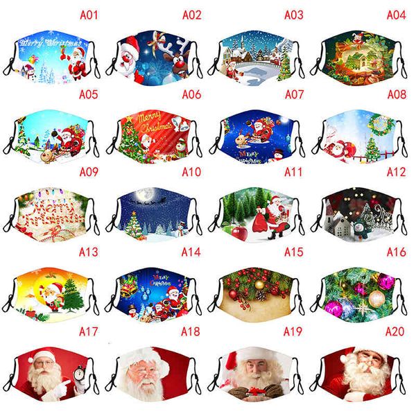 

deer and santa digital claus printing mask adjustable
