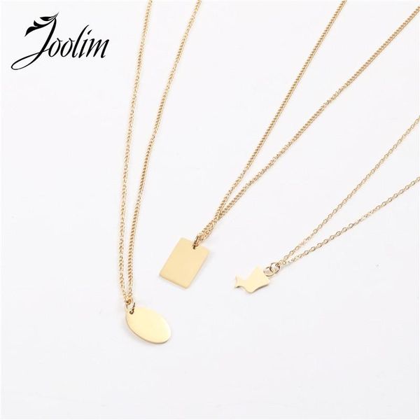 

joolim jewelry gold finish geometric design character necklace stainless steel pendant necklaces, Silver