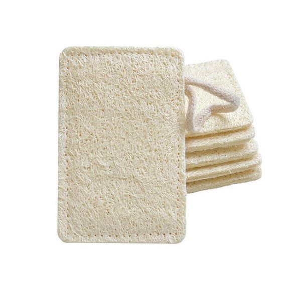 

eco-friendly natural loofah sponge pad exfoliating kitchen dish cleaning brush