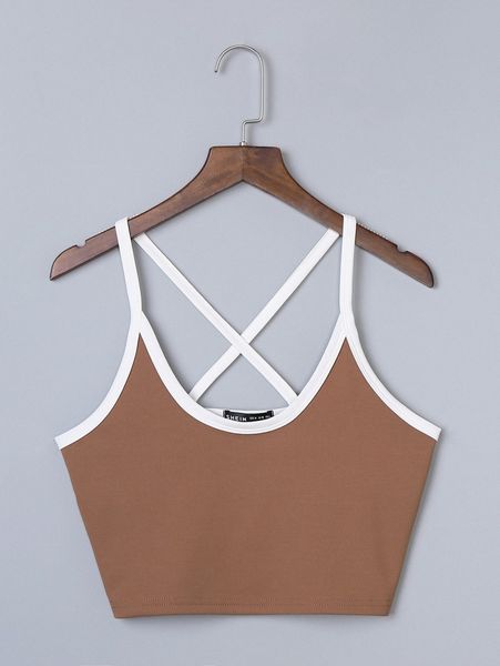 

criss cross contrast binding cami k1ar#, White