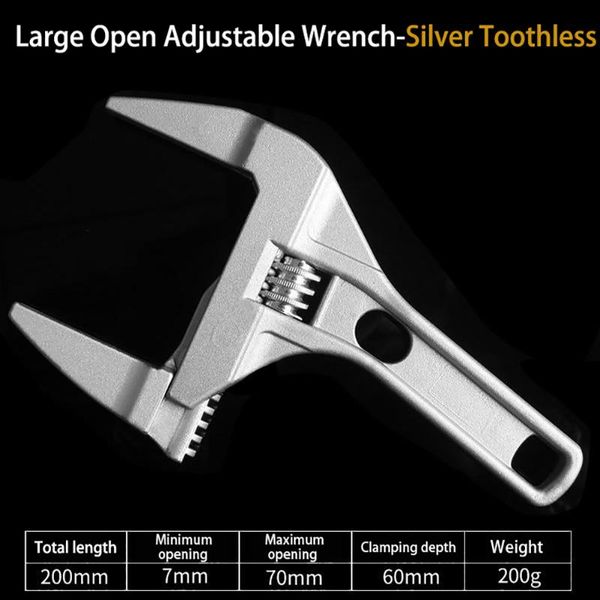 

hand tools steel aluminum alloy wrench adjustable multitool spanner universal key nut for home bathroom