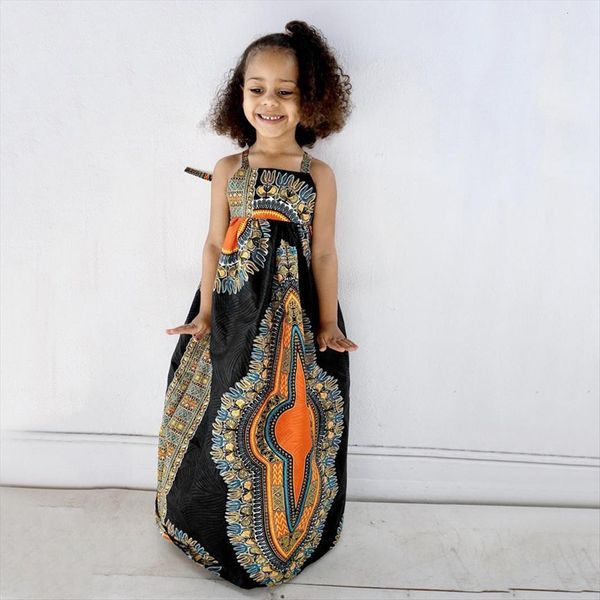 

summer girl toddler baby girls dresses sleeveless dashiki african backless vestidos infantiles, Red;yellow