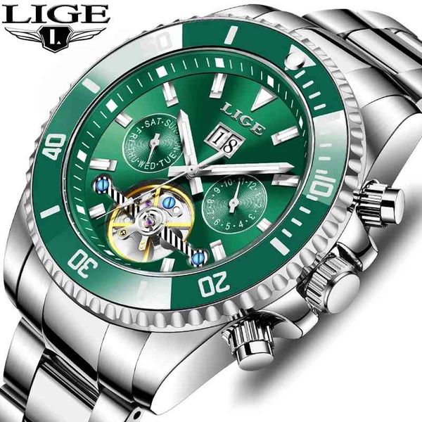 

luck fashion gentlemen watches luxury brand rvs 30m waterproof for men casual automatic mechanical male, Slivery;brown