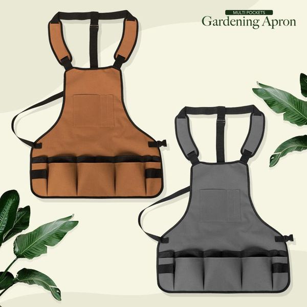 

multi-pocket gardening apron with adjustable straps heavy duty oxford cloth electrician for tools diy artist fbs88 aprons