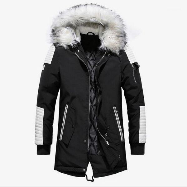 

men's down & parkas parka mens fashion brand wram winter men hooded coat jackets casual men's1 wijo, Black