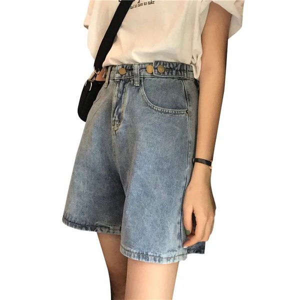 

women's shorts streetwear high waist wide leg denim for women 2021 jean summer korean style loose short, White;black