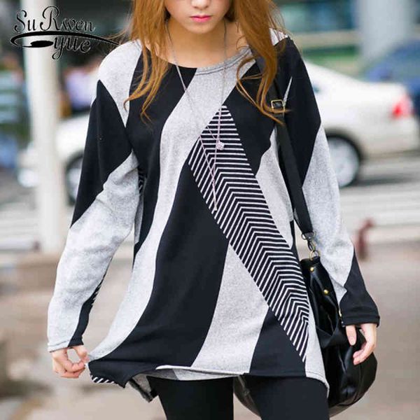 

autumn casual loose women o-neck long sleeve party beach clothing fashion t-shirt 5444 50 210521, White