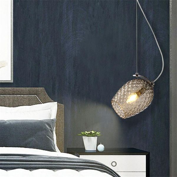 Pendelleuchten Nordic Water Ripple Glas Lichter für Korridor Gang Kommode Art Deco Bar Café Schlafzimmer LED Hängelampe Suspension Glanz