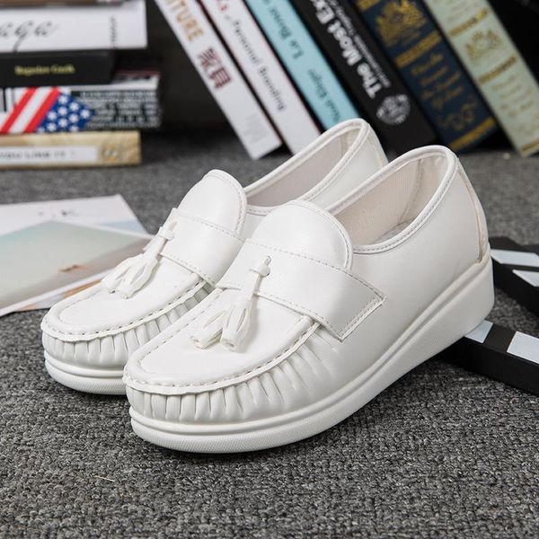 

dress shoes sponge cake sole white mom comfortable non-slip air cushion eva fashion pea, Black