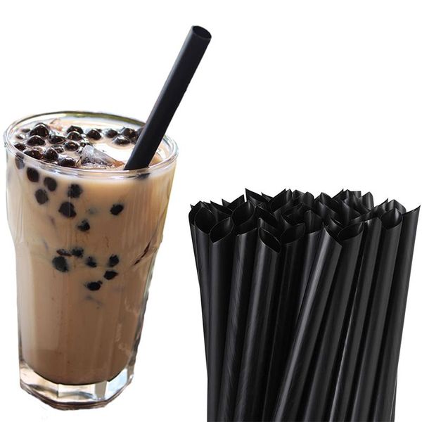 

bpa plastic straws wide disposable 11mm bubble tea drinking straw large 50pcs set individually wrapped barware kitchen tool