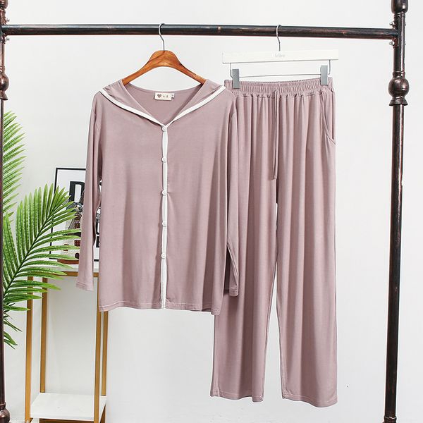 

women's sleepwear spring autumn two-piece suit pajamas modal sleeping clothes for home women trousers long sleeve pyjamas erxv, Black;red