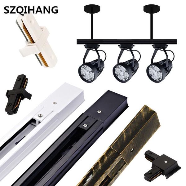 

aluminum 50cm led track rail for light 2 wires rails ,black/white body connectors the , l i t + lights