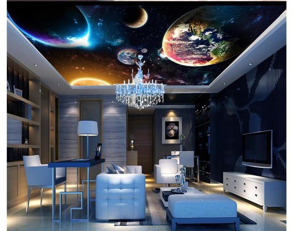 

wallpapers 3d wallpaper custom ceiling murals fantasy space star planet zenith frescoes po mural decoration