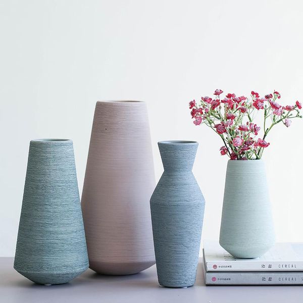 

modern style decorative ceramic vases minimalist art creative vase living room jarrones decoration ej50fv