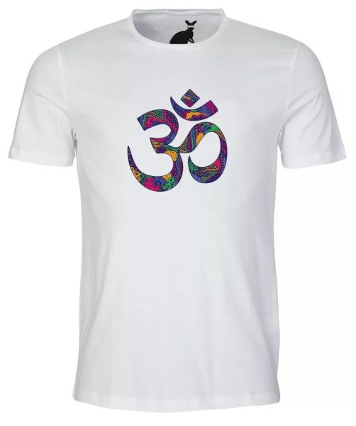 

colourful om symbol mens t shirt buddhist hindu buddhism hippy spiritual buddha, White;black