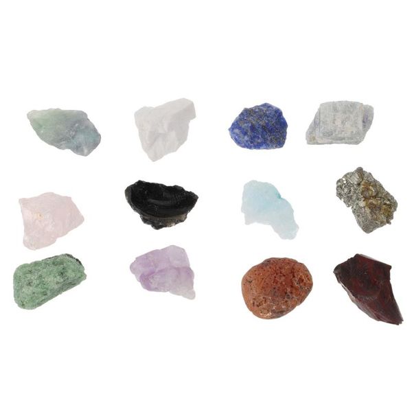 

decorative objects & figurines 12 pcs 1 set natural crystals durable pocket stones creative rough gemstones