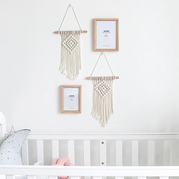 

tapestries bohemian woven tapestry cotton handmade wall macrame art decor nursery kids room decoration