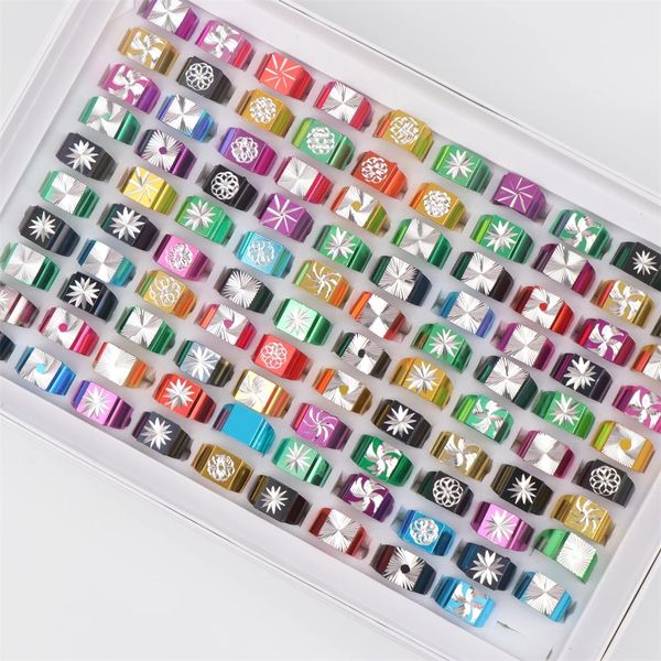 

wome's fashion square geometric pattern aluminum jewelry rings size 17mm to 19mm, Golden;silver