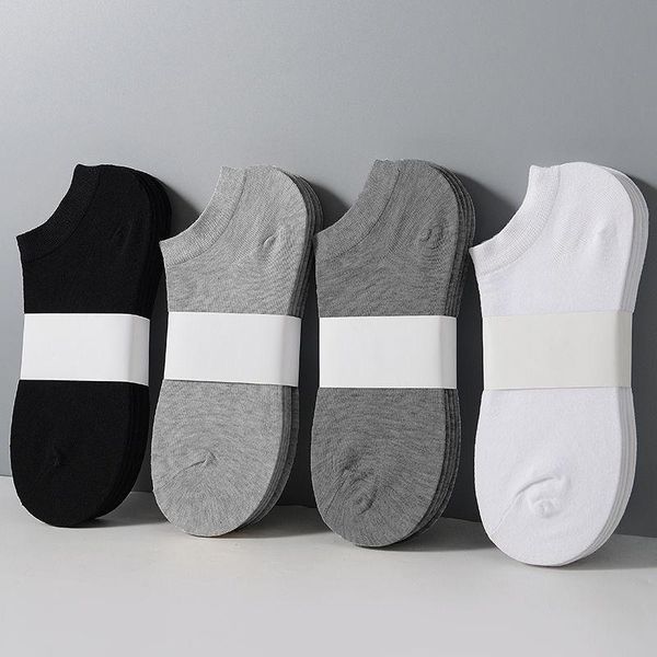 

men's socks 1pair casual solid color ankle for men spring summer sports breathable cool short soft cotton male sokken, Black