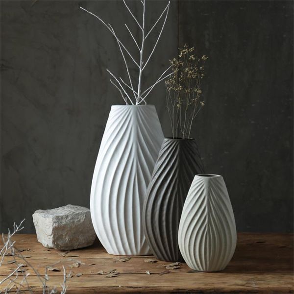 

vases nordic leaf art ceramic flower vase modern simple home decor handicrafts room decorations porcelain crafts figurines