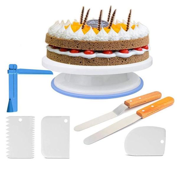

plastic cake stand turntable icing piping pastry bag dough knife cream cakes rotary table diy decorating nozzle set baking tool other bakewa