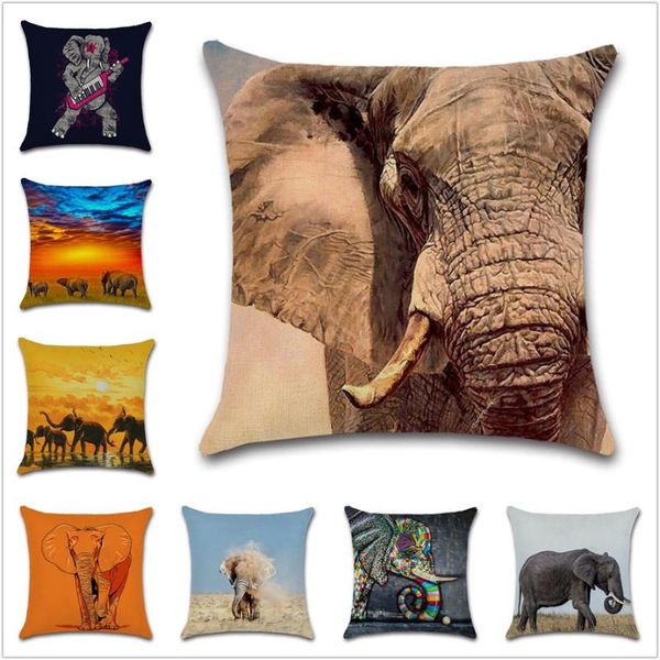 

african grassland animals elephant cushion cover decoration for home house sofa chair seat pillow case kids gift friend present cushion/deco