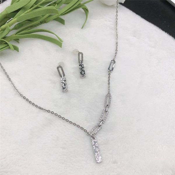 

70% off outlet online ins wind family new combination necklace clavicle chain earring set fashion personality niche design versatile trend, Black
