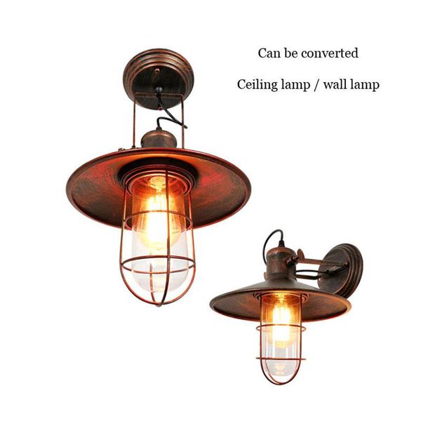 

wall lamp loft retro led light iron glasswall sconce bra bar corridor lighting fixture