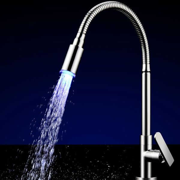 

colorful led water faucet temperature control stream tap for kithen bathrooms bathroom shower sets
