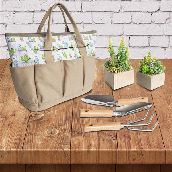 

garden tool bag portable handbag with multi pockets canvas gardening tools organizer hand storage tote bags
